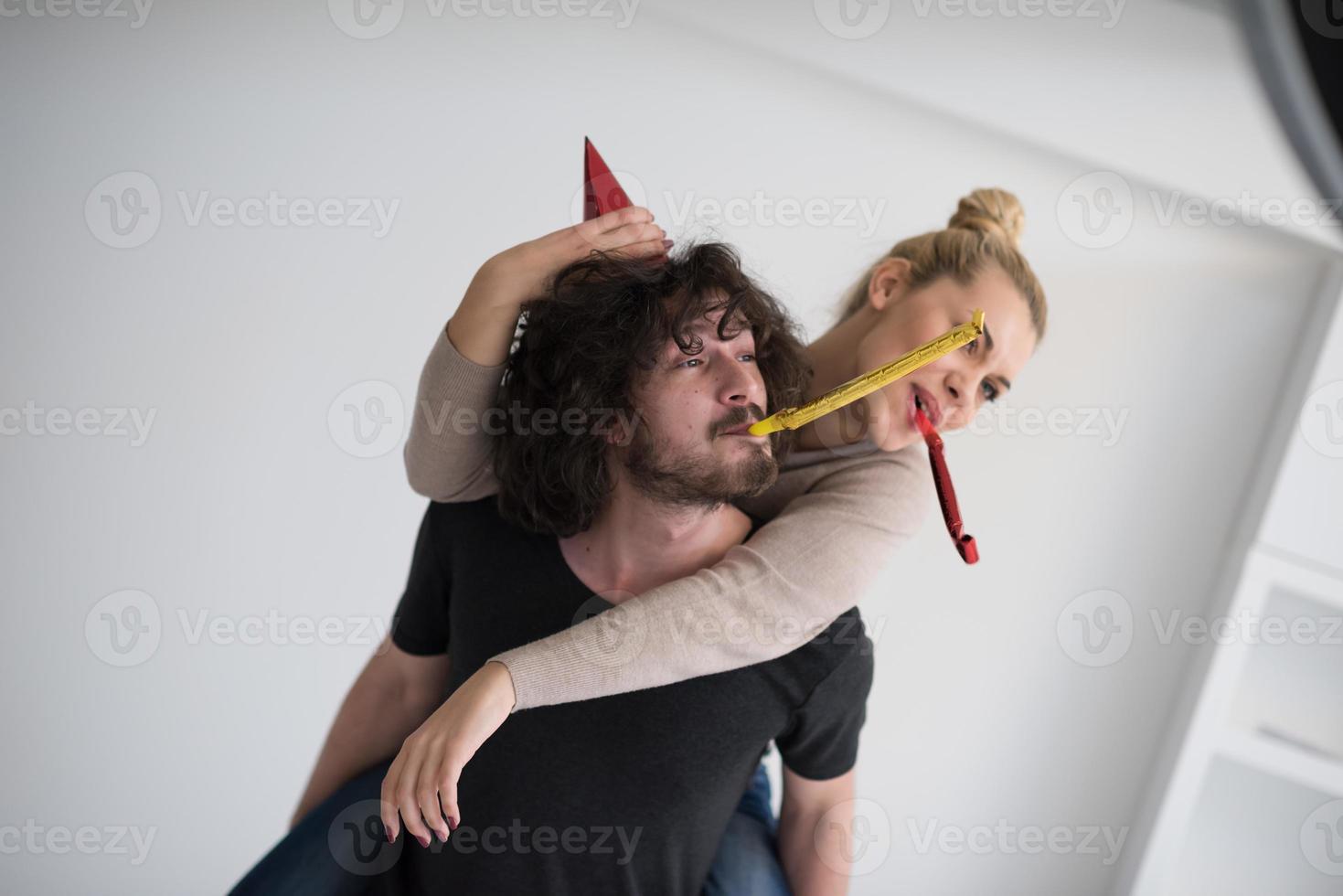 romantic couple celebrating photo