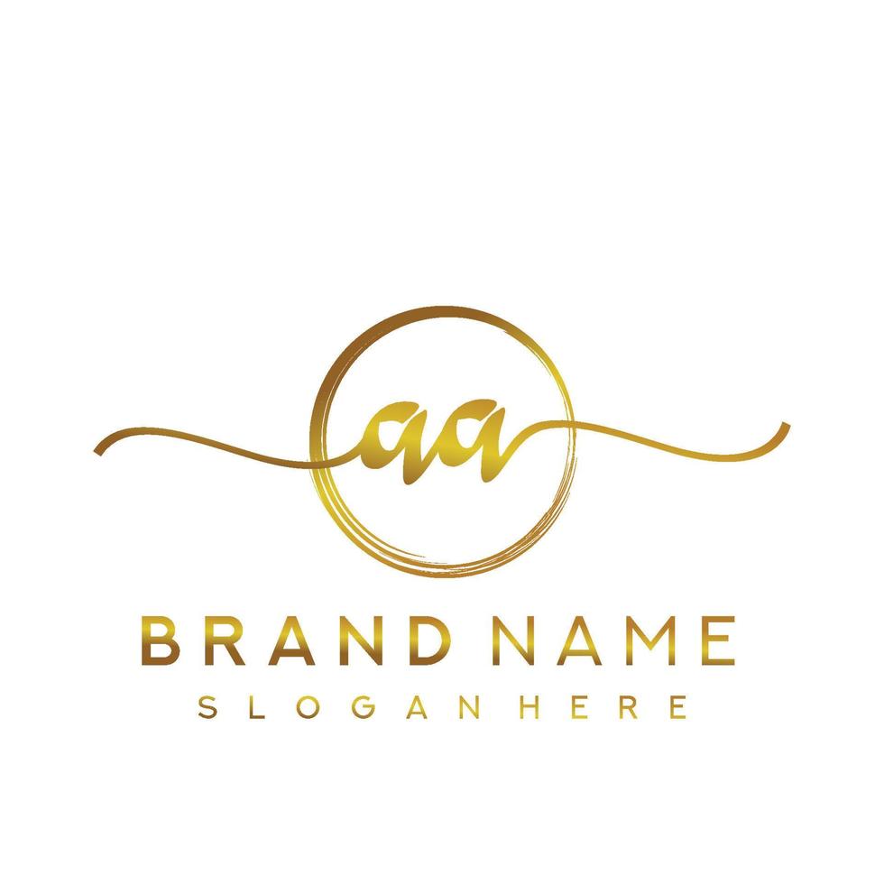 Initial AA beauty monogram and elegant logo design, handwriting logo of initial signature, wedding, fashion, floral and botanical with creative template. vector