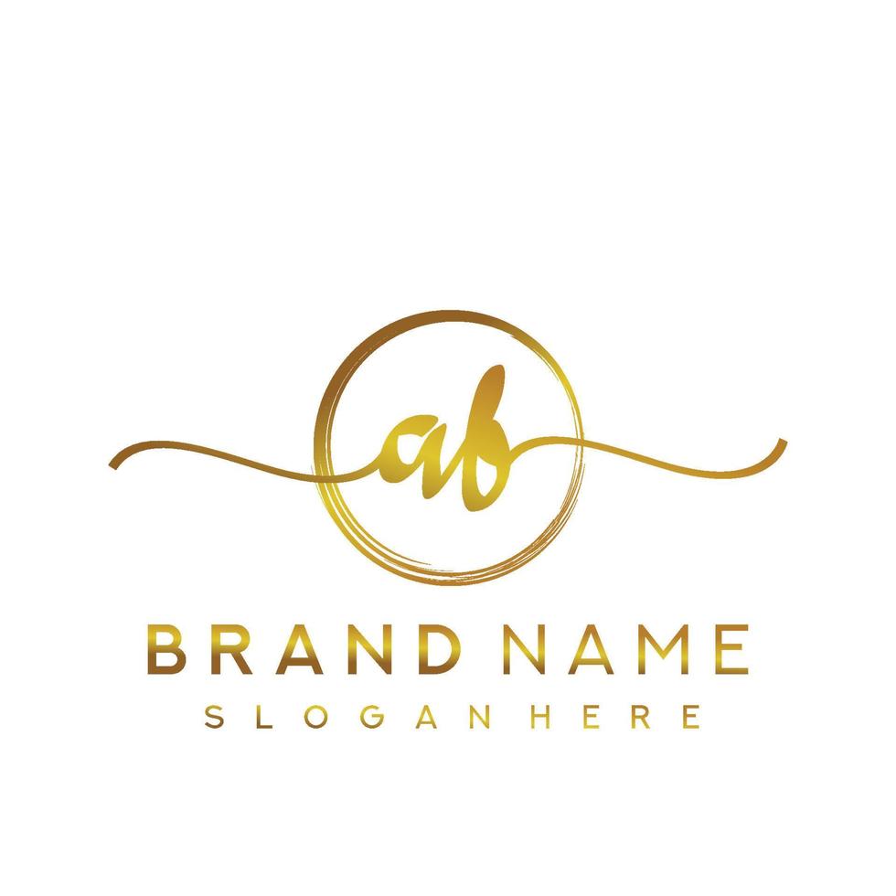 Initial AB beauty monogram and elegant logo design, handwriting logo of initial signature, wedding, fashion, floral and botanical with creative template. vector