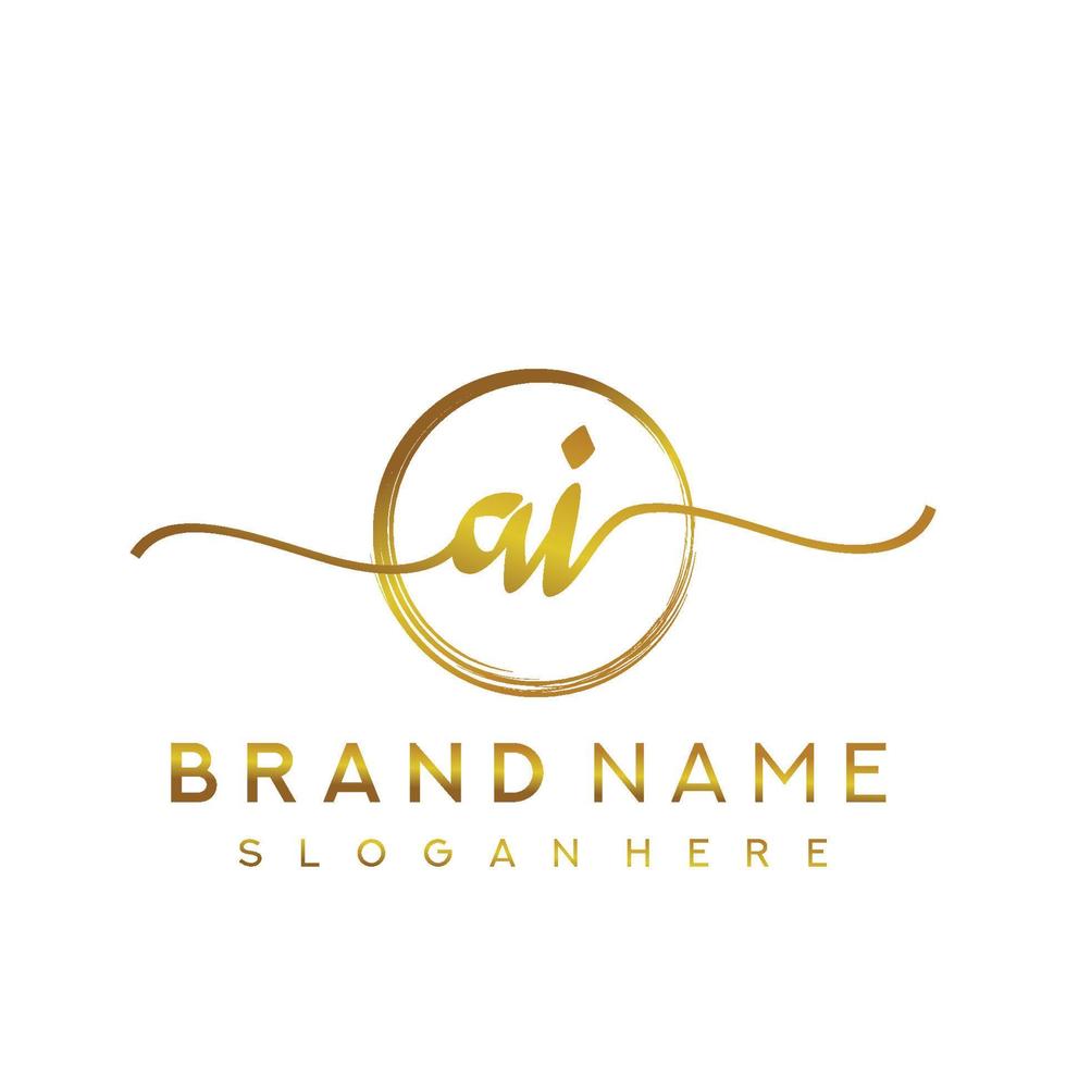 Initial AI beauty monogram and elegant logo design, handwriting logo of initial signature, wedding, fashion, floral and botanical with creative template. vector