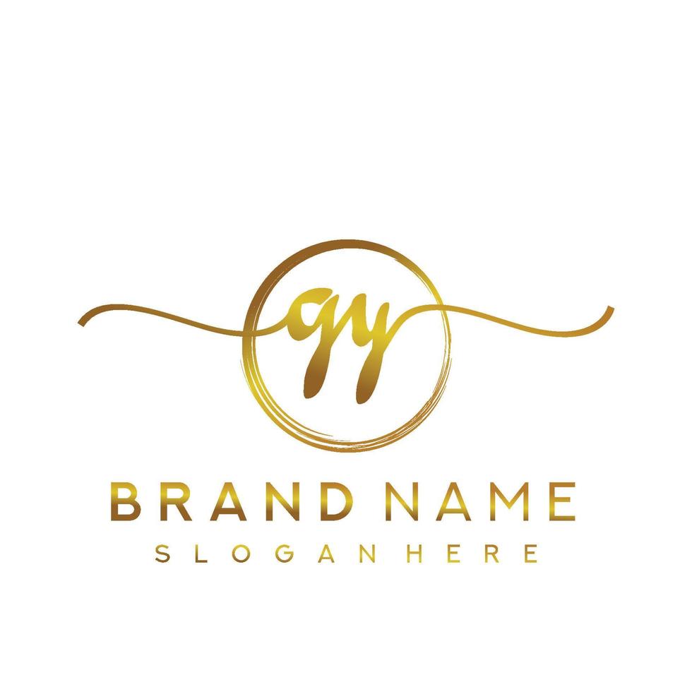 Initial GY beauty monogram and elegant logo design, handwriting logo of initial signature, wedding, fashion, floral and botanical with creative template. vector