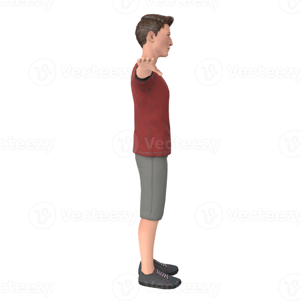 Young tall boy 3d modelling png