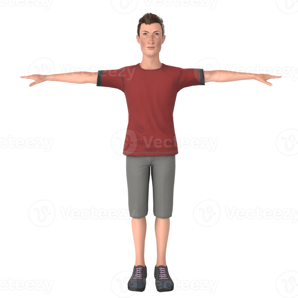 Young tall boy 3d modelling png