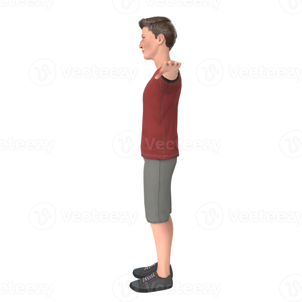 Young tall boy 3d modelling png