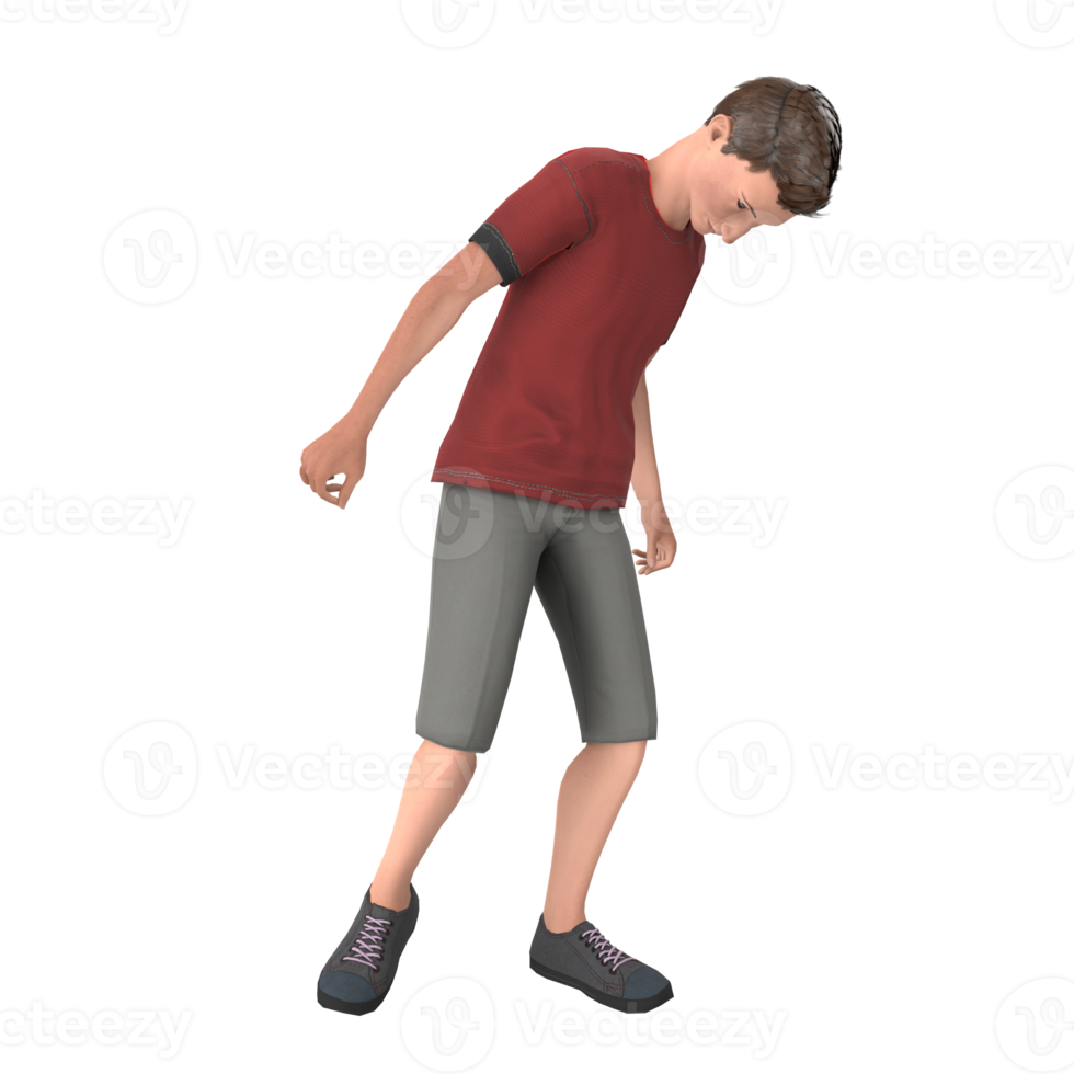 joven alto modelado 3d png