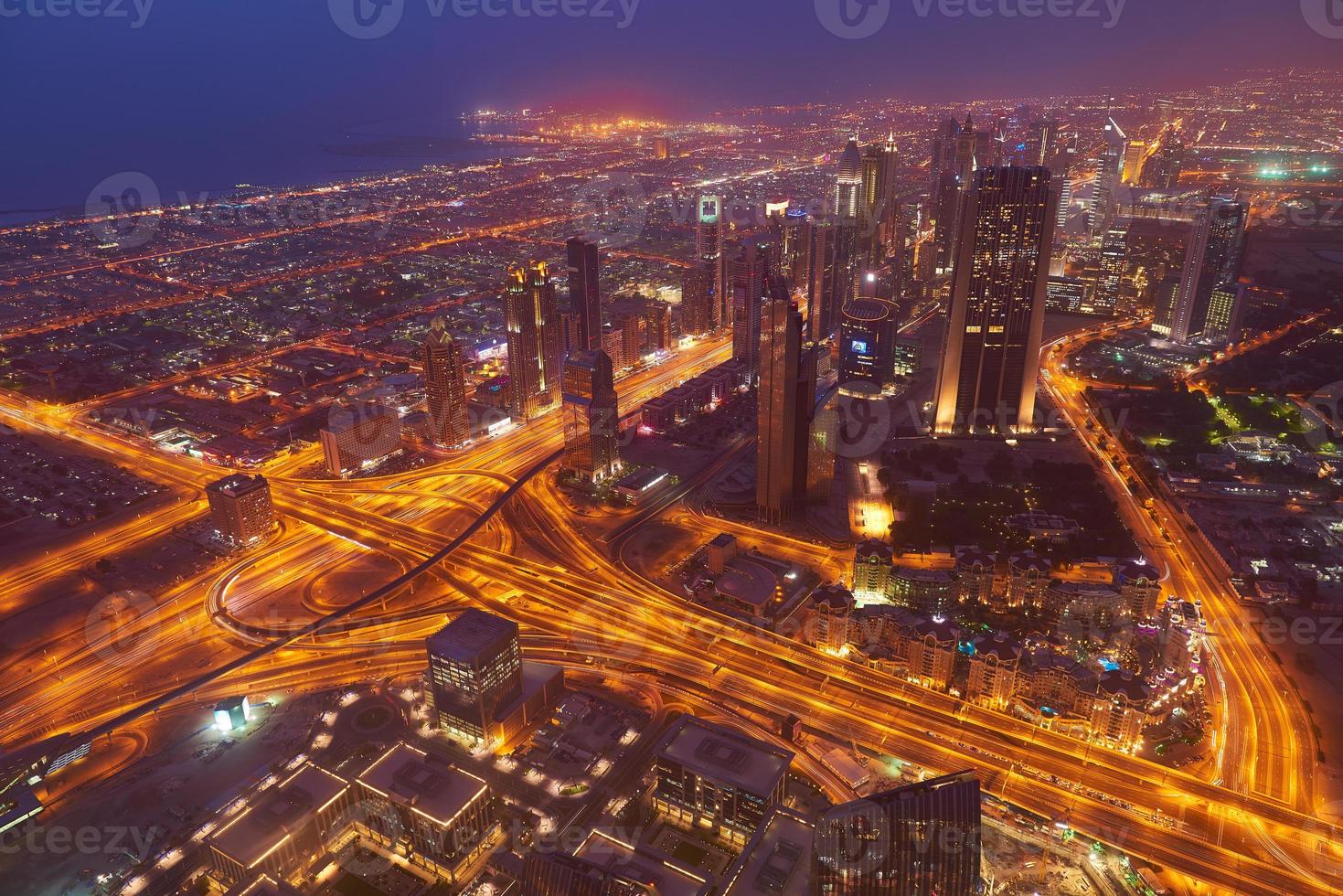 Dubai night skylin photo