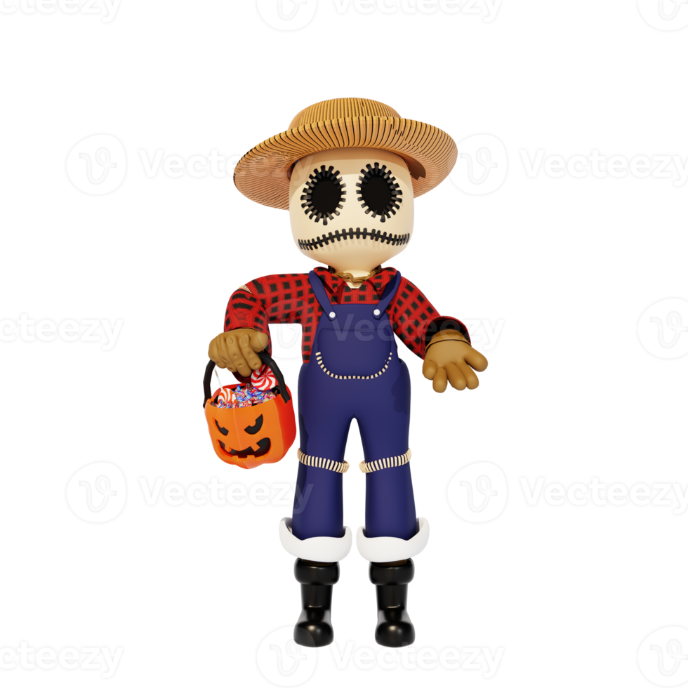 personagem 3d haloween png