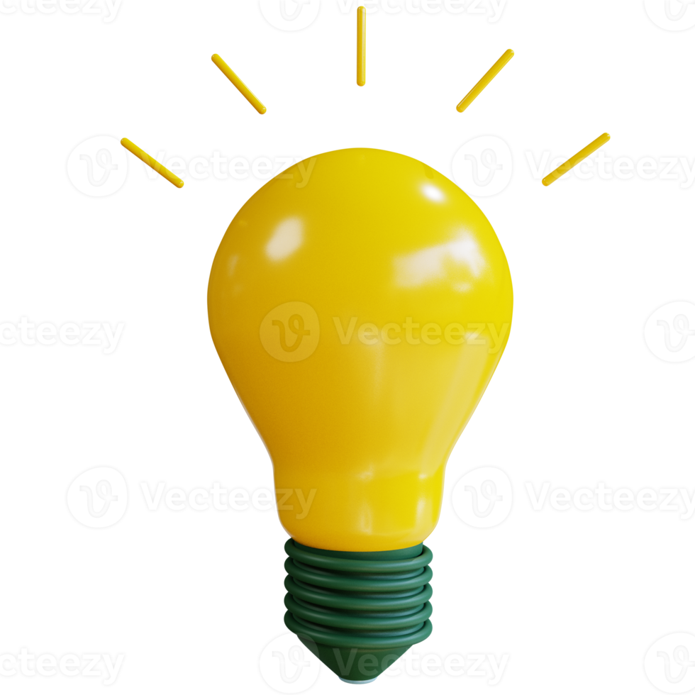 3D Icon Business Light Bulb Idea for Website, Landing Page, Banner, Marketing Source, Presentation png