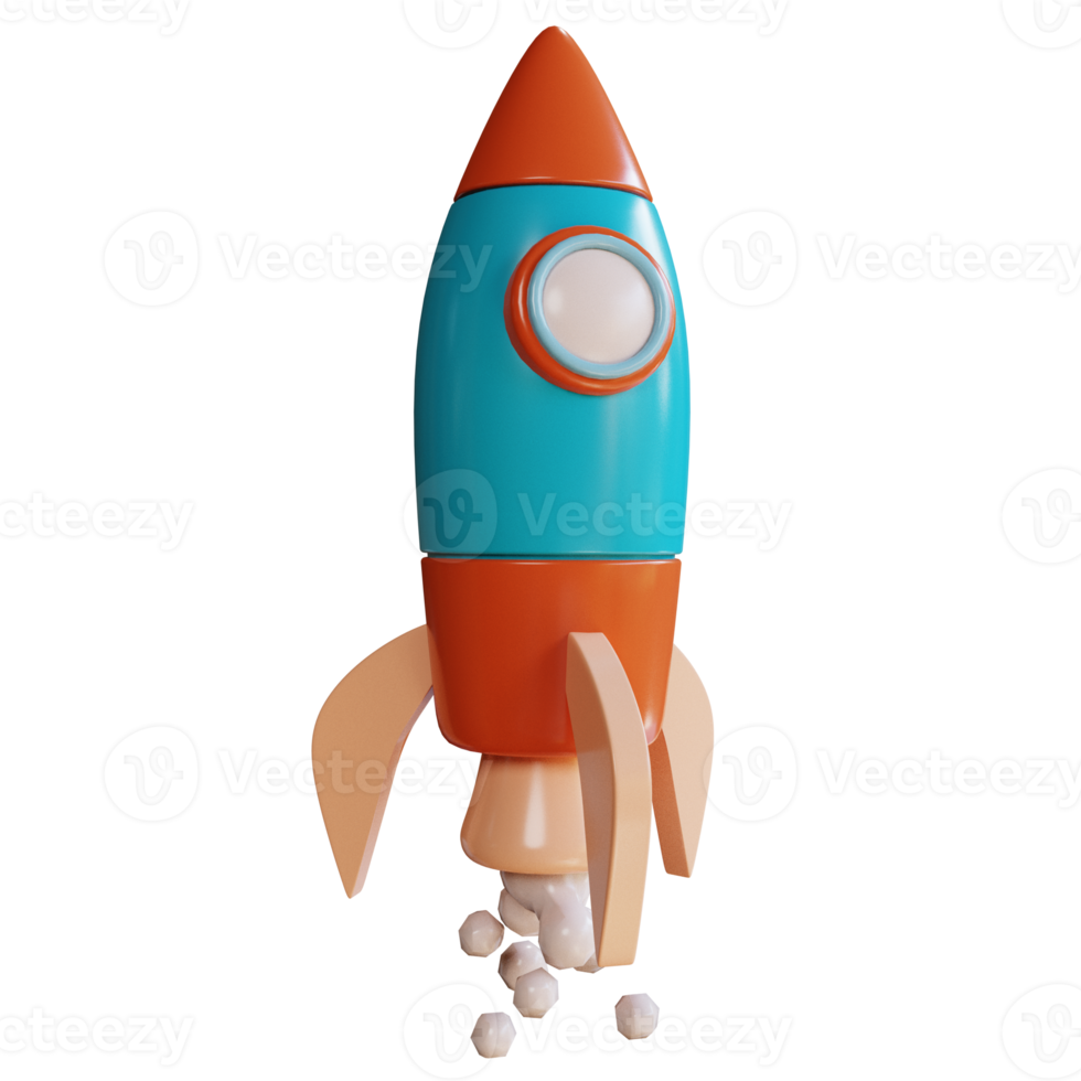 3D Icon Business Rocket Launching Startup for Website, Landing Page, Banner, Marketing Source png