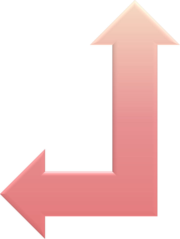 Gradient Arrow Geometric Shape png
