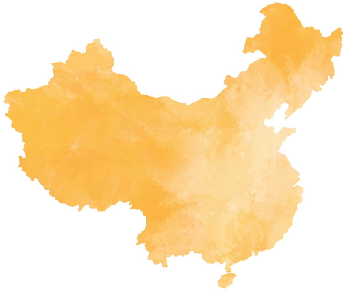 estilos de ilustración de color de agua de mapa de china aislados sobre fondo blanco. png