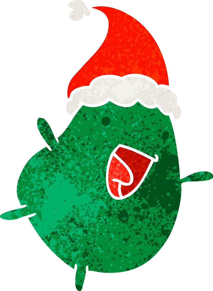 dibujos animados retro de navidad de frijol kawaii vector