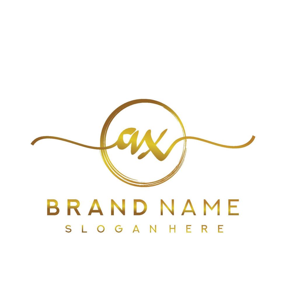 Initial AX beauty monogram and elegant logo design, handwriting logo of initial signature, wedding, fashion, floral and botanical with creative template. vector