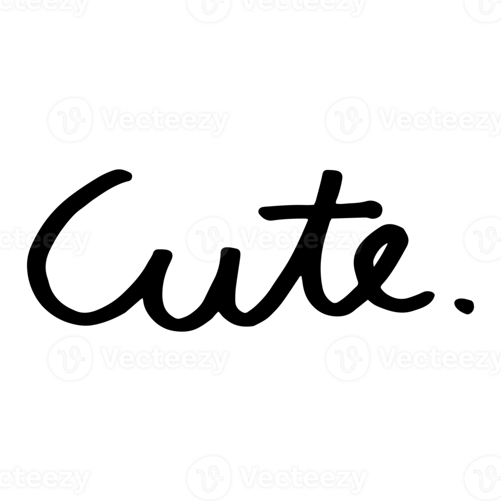 cute text. cute line art hand drawn illustration design for stickers