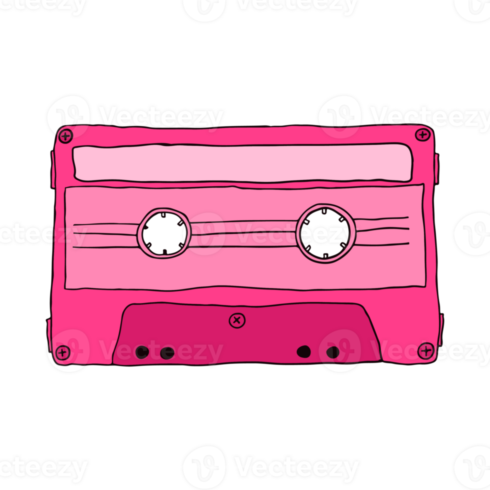 cassette hand drawn illustration design png