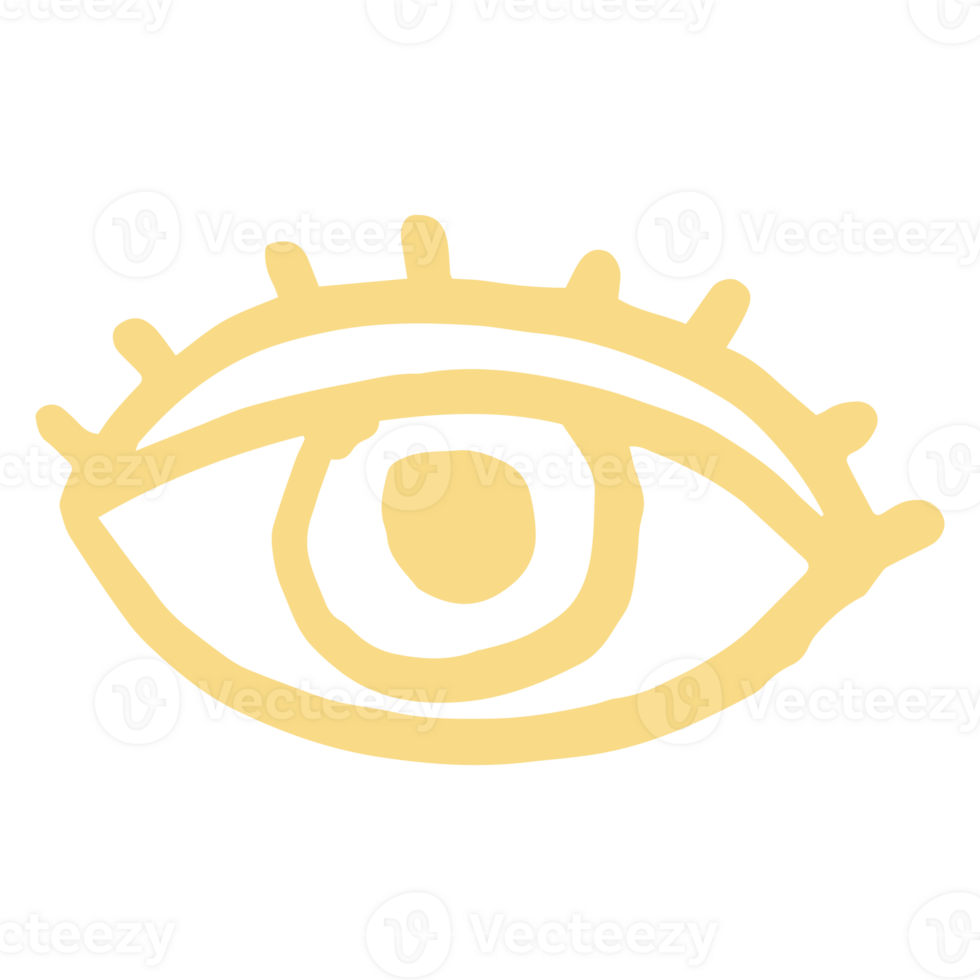 auge, niedlich, gekritzel, kunst, hand, gezeichnet, symbol, illustration, design, für, aufkleber png