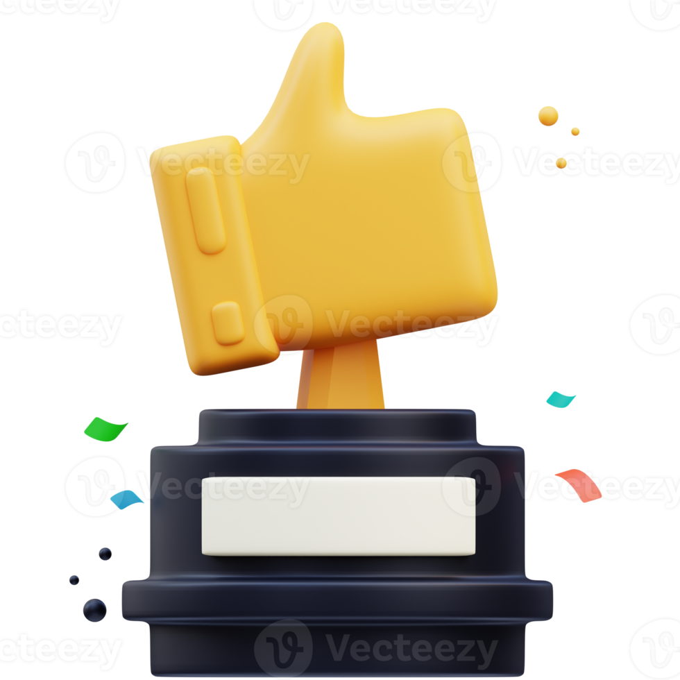 Marketing Content championship cup 3d illustration, 3d rendering png