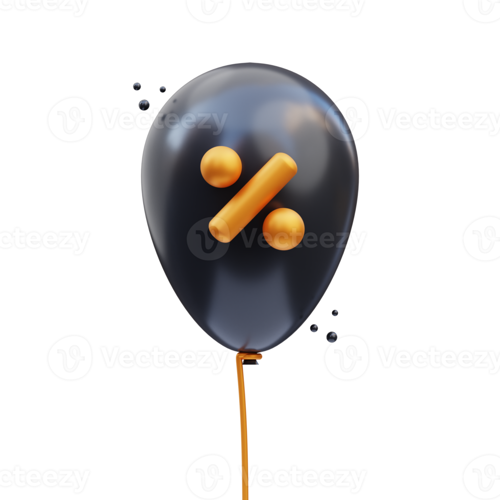 Black Friday discount balloon 3d illustration, 3d rendering png