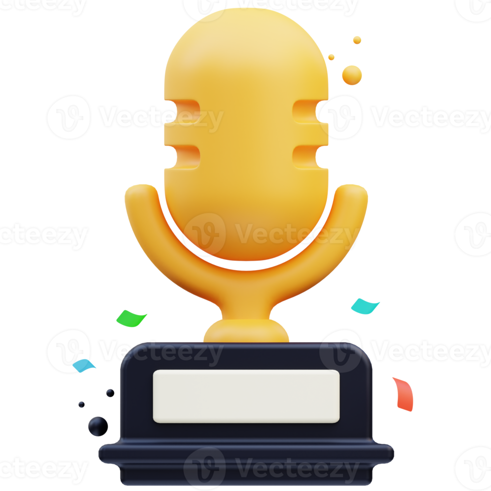 Music championship cup 3d illustration, 3d rendering png