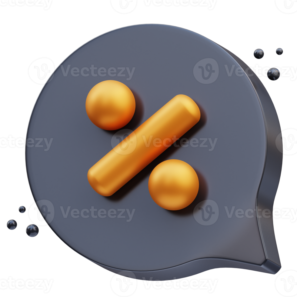 Black Friday discount promo message 3d illustration, 3d rendering png