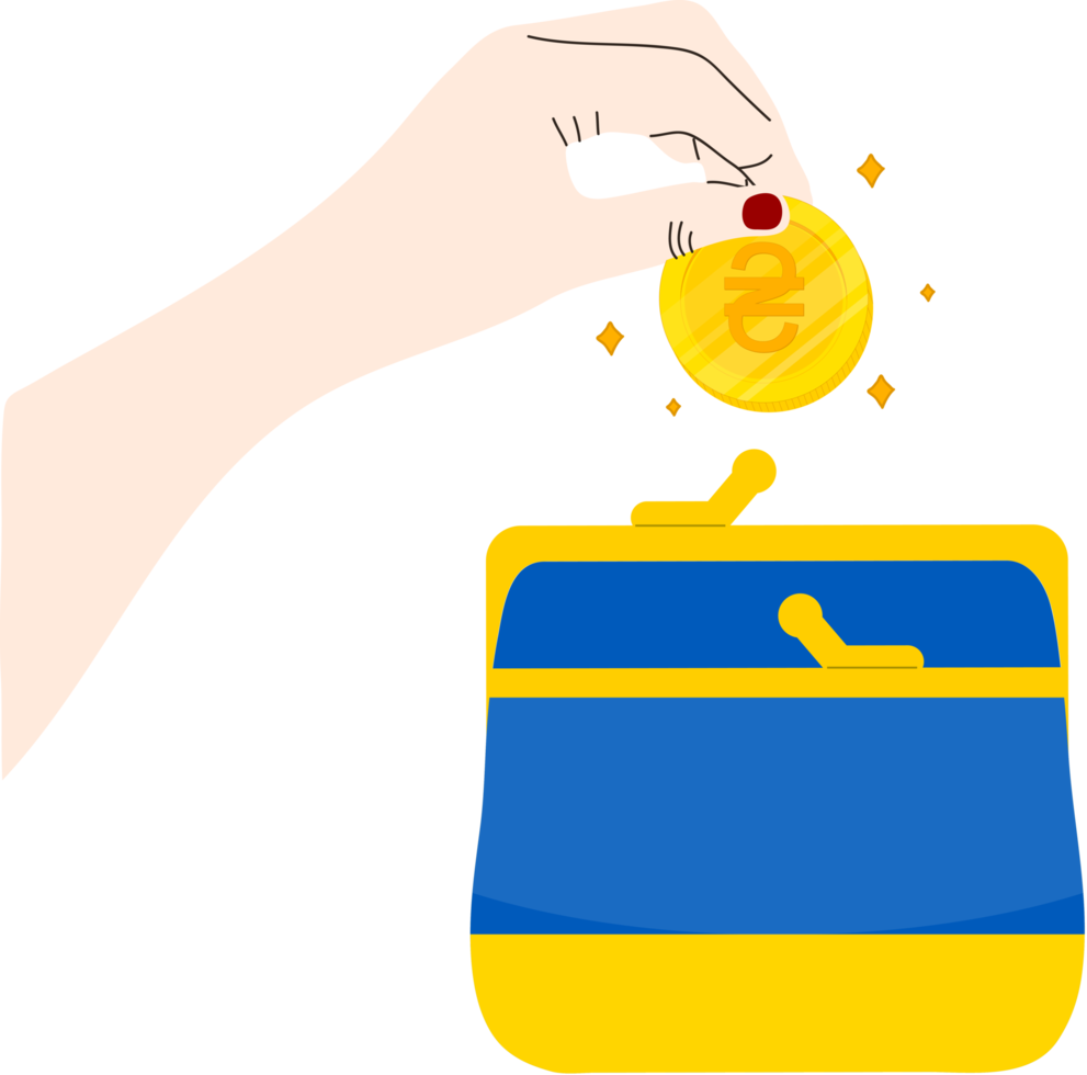 Ukrainian hryvnia hand drawn flag, Ukrainian flag hand drawn flag png
