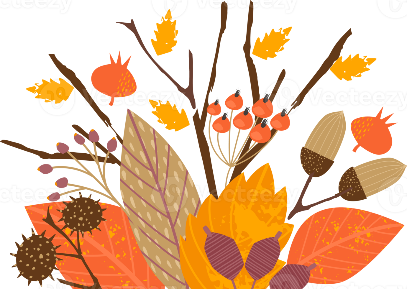 Autumn bouquet. Isolated illustration. png