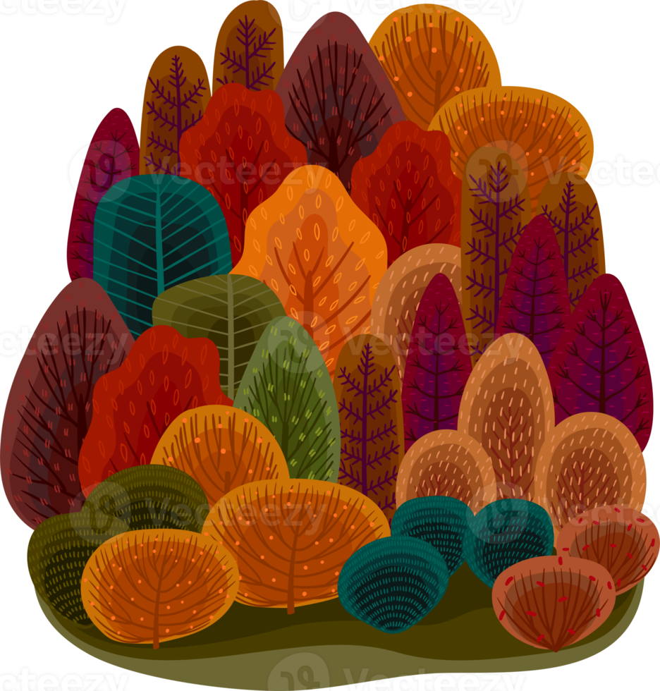 Autumn landscape. Isolated illustration. png