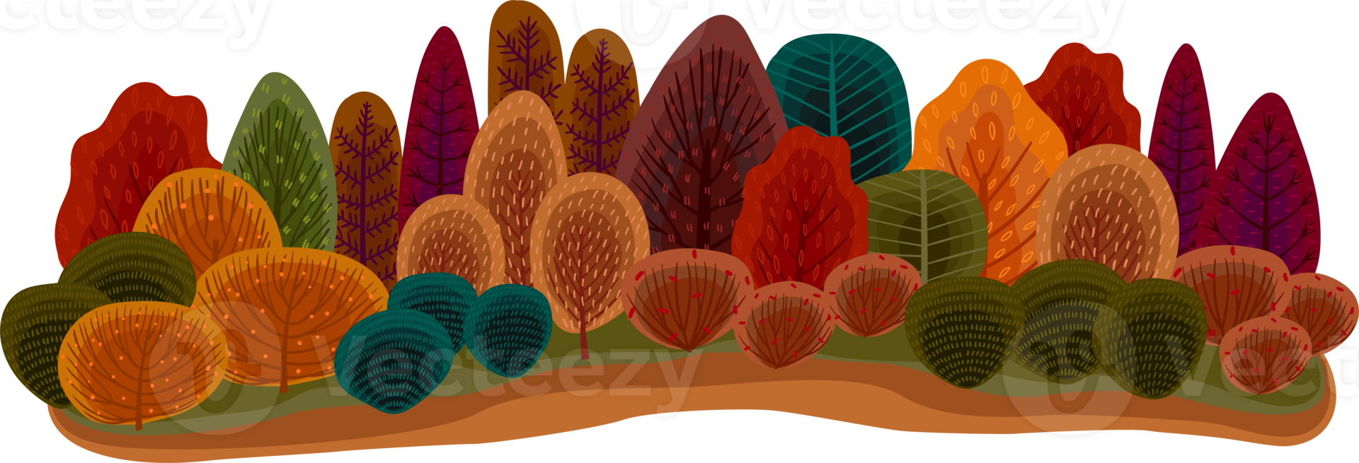 herfst landschap. geïsoleerd illustratie. png