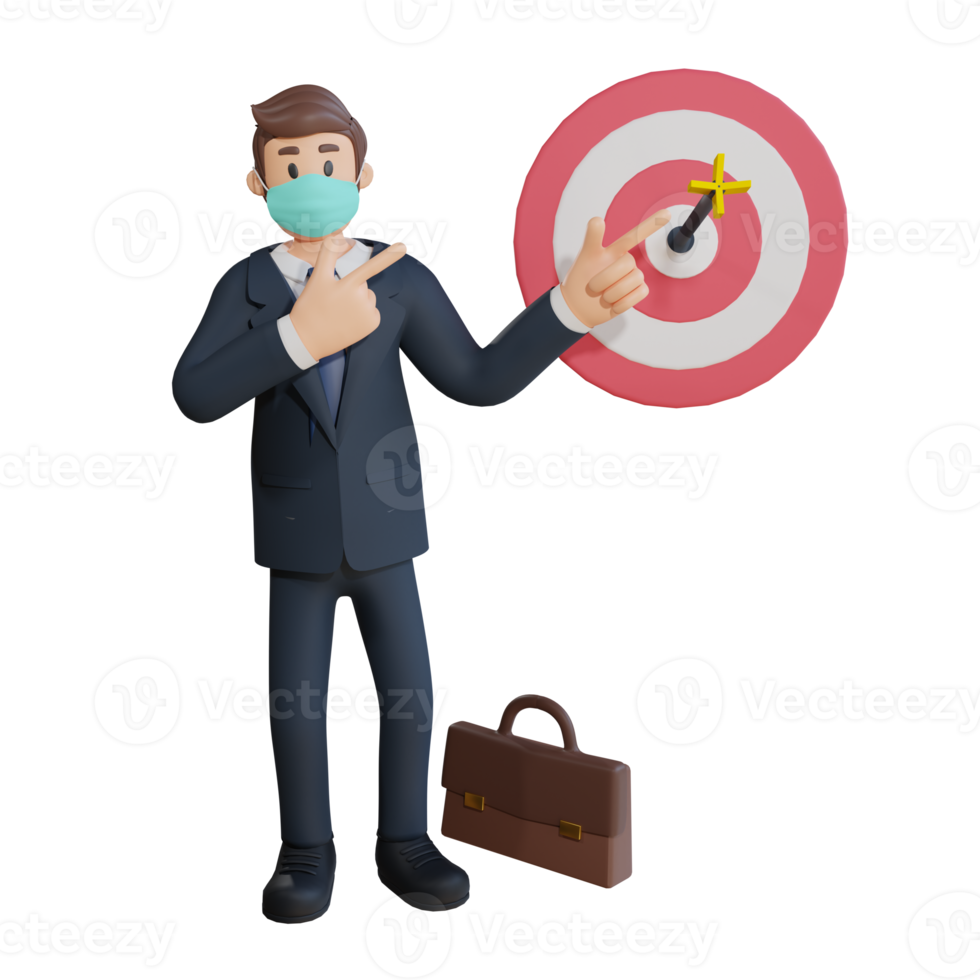 Business character illustration 3d rendering png