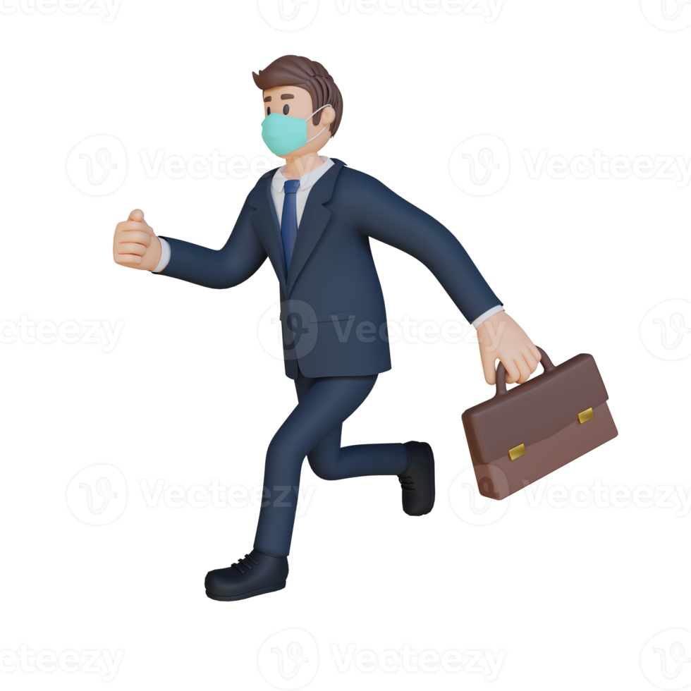 Business character illustration 3d rendering png