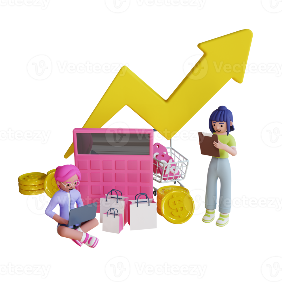 3d character modeling digital marketing online shop admin illustration png