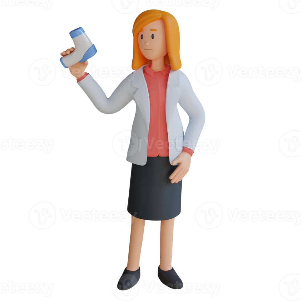 3D Female Doctor Character Design Illustration png