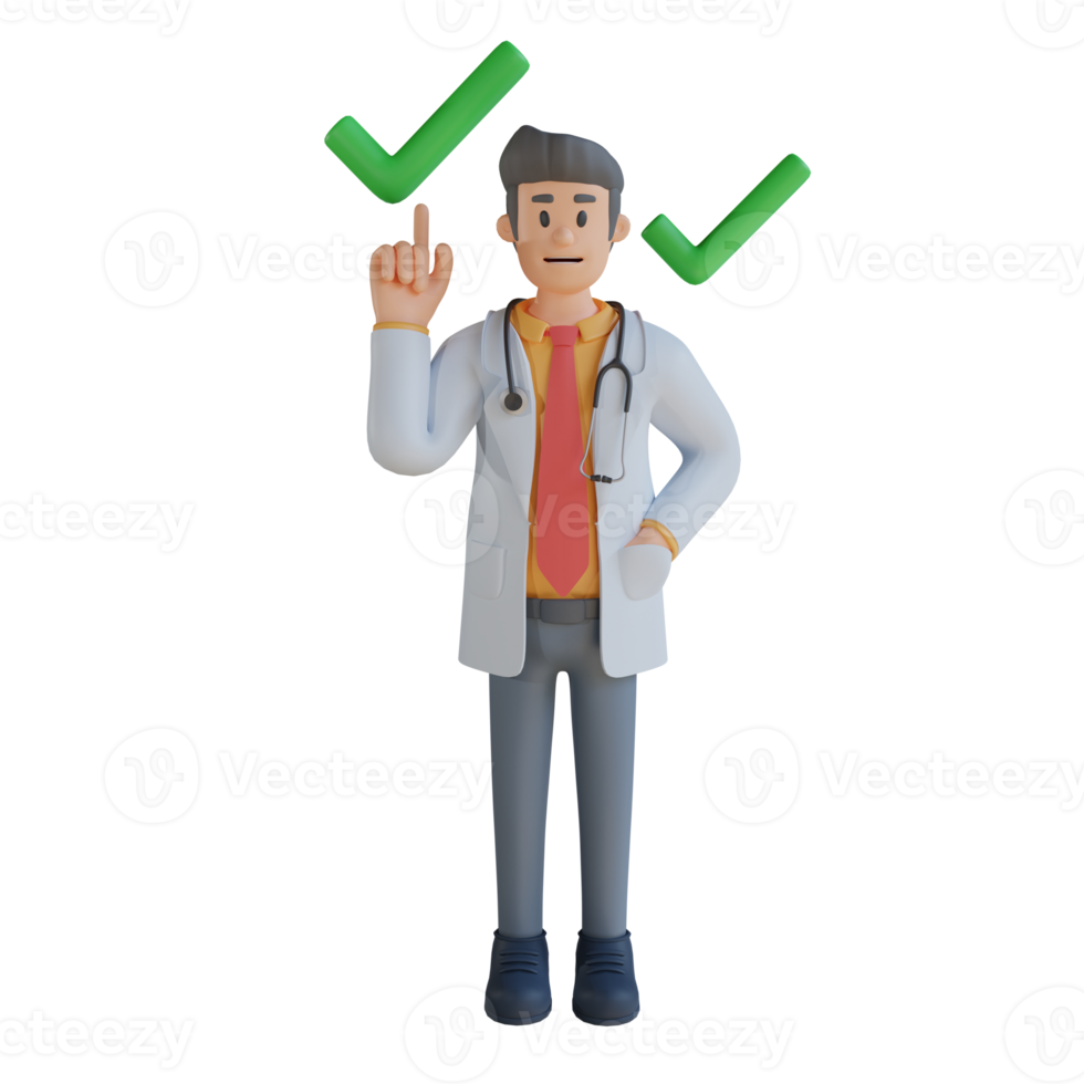 3d male doctor character design illustration png