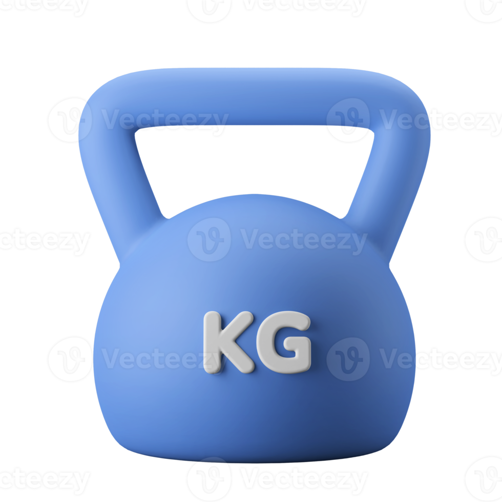 tung järn kettle med hantera 3d ikon illustration png