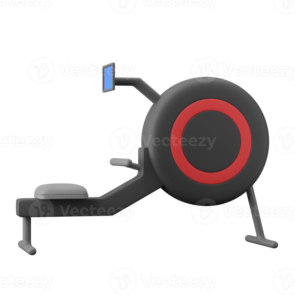 illustration de l'icône 3d de l'équipement de gymnastique de la machine à ramer intérieure png