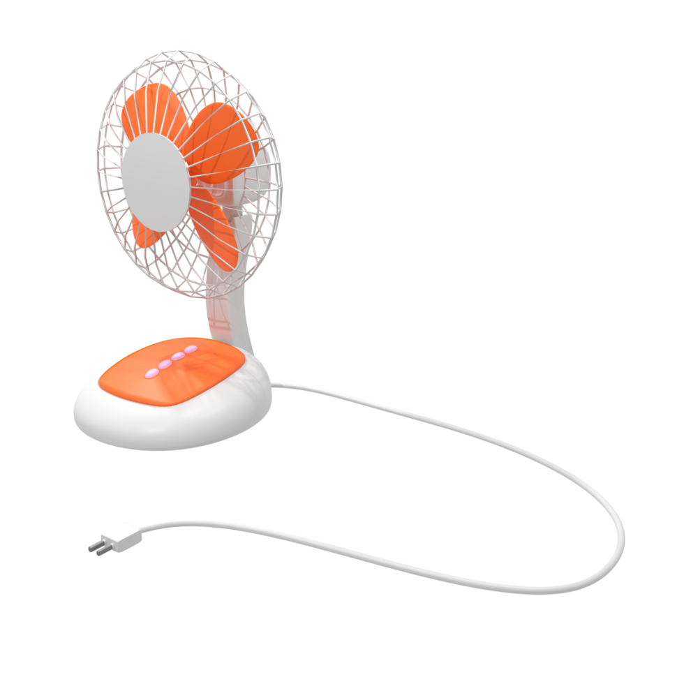 3D Render Desk Fan Perspective View png