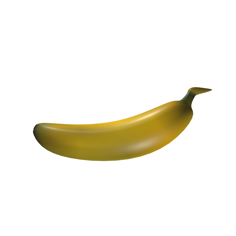 3D Render Banana Front View png