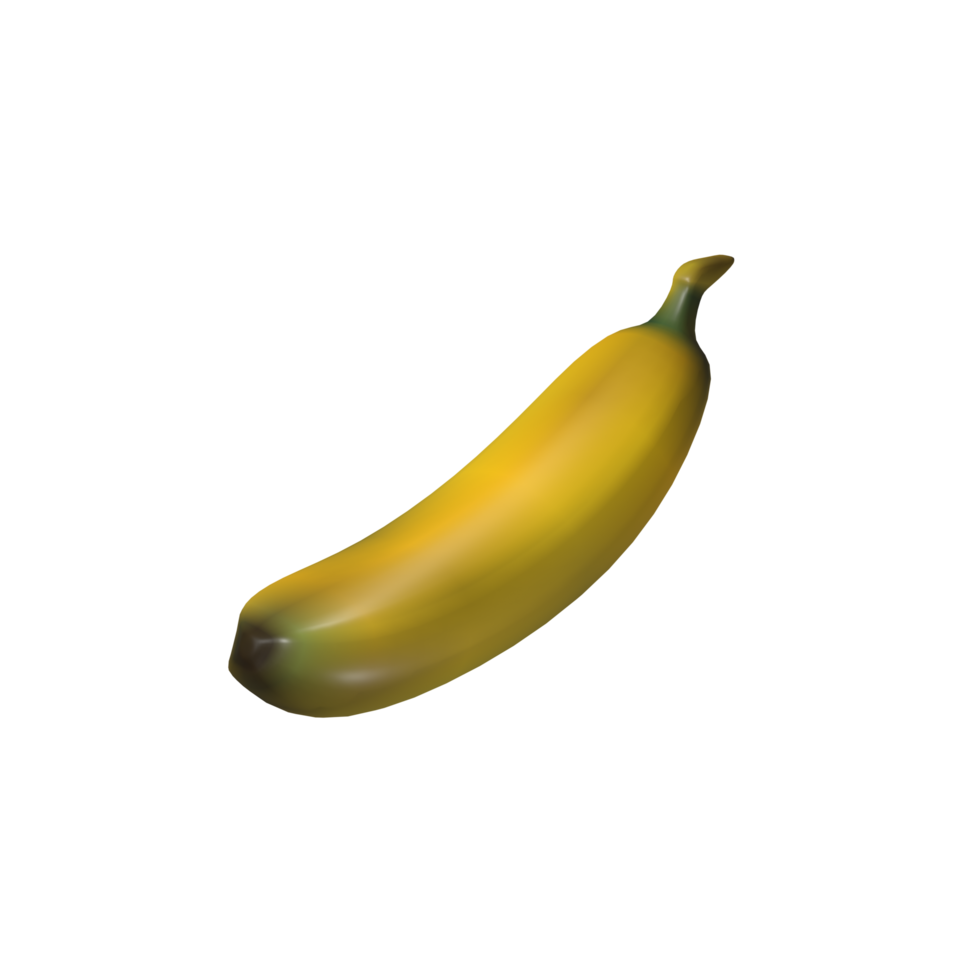 3D Render Banana Perspective View png