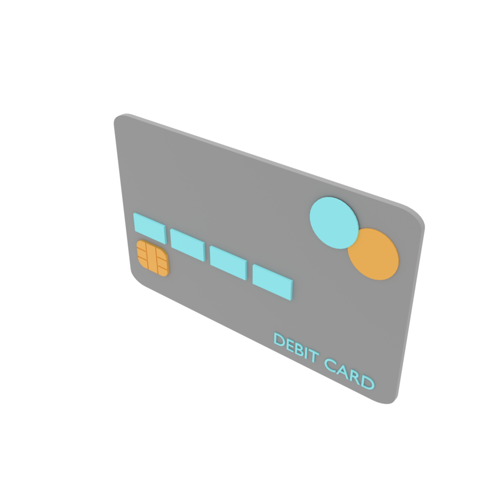 3D Render Debit Card Perspective View png