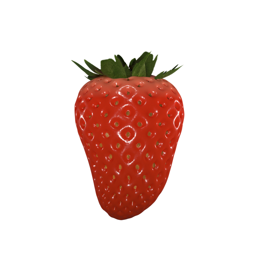 3D Render Strawberry Front View png