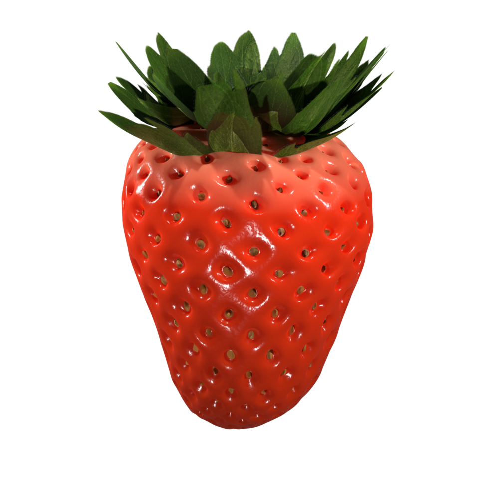 3D Render Strawberry Perspective View png