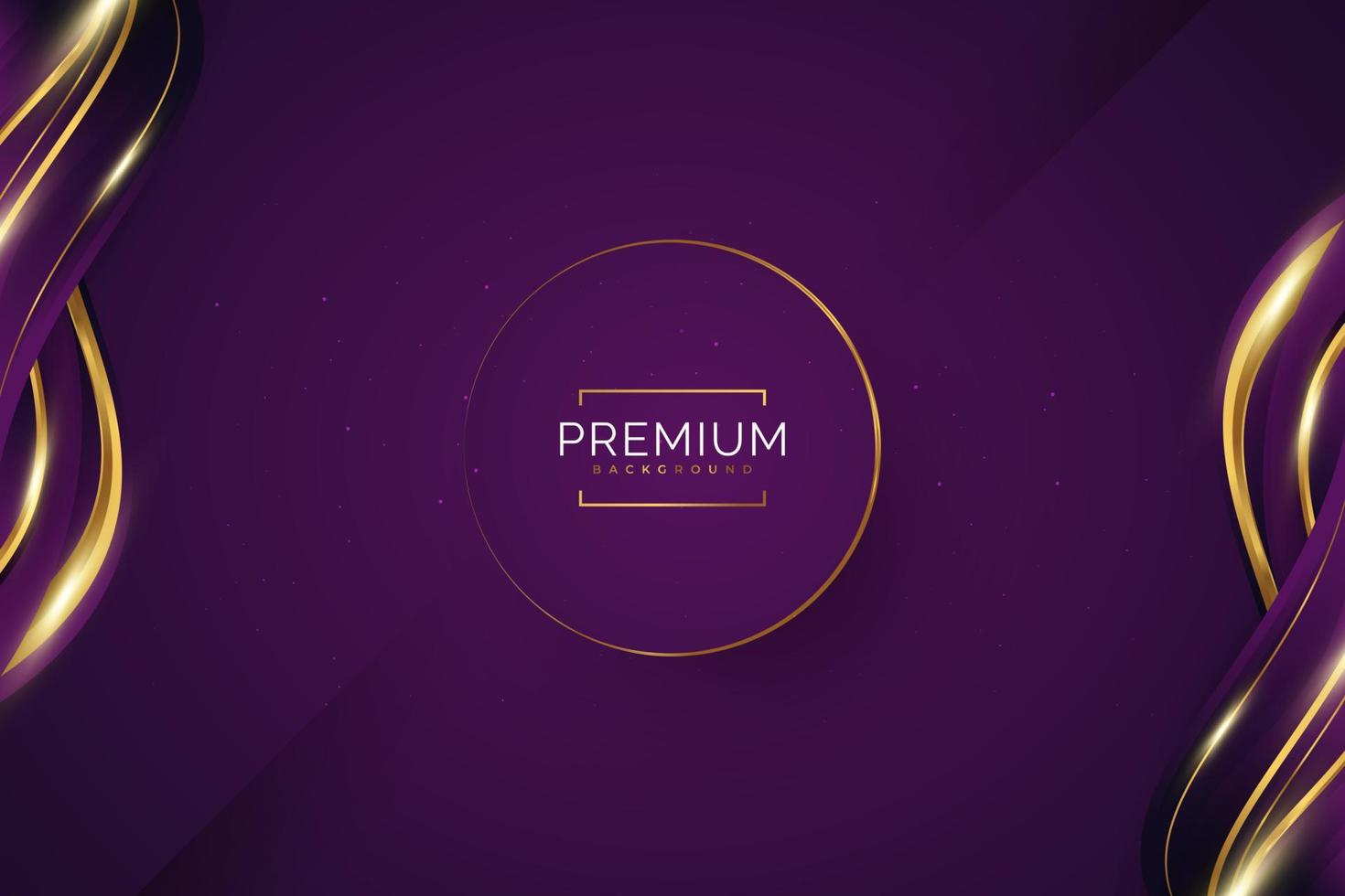 fondo morado y dorado de lujo con líneas doradas y estilo de corte de papel. fondo morado y dorado de primera calidad para el diseño de premios, nominaciones, ceremonias, invitaciones formales o certificados vector