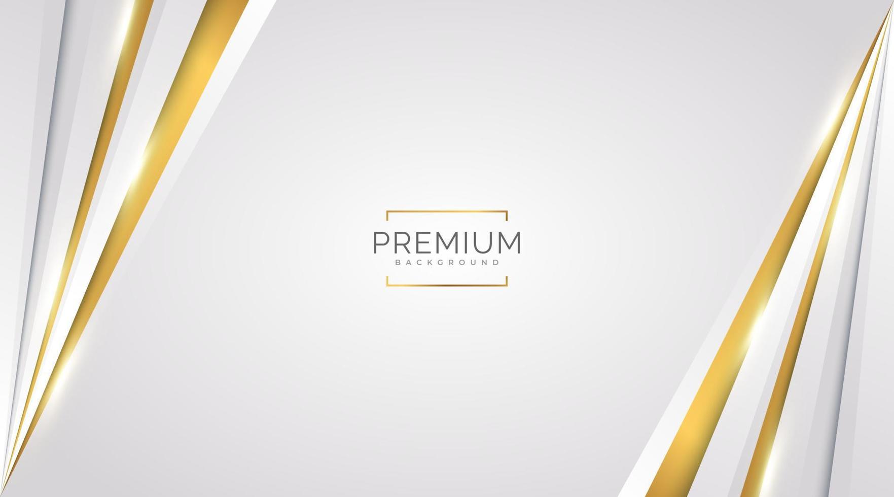 Luxury White and Gold Background with Golden Lines and Paper Cut Style. Premium Gray and Gold Background for Award, Nomination, Ceremony, Formal Invitation or Certificate Design vector
