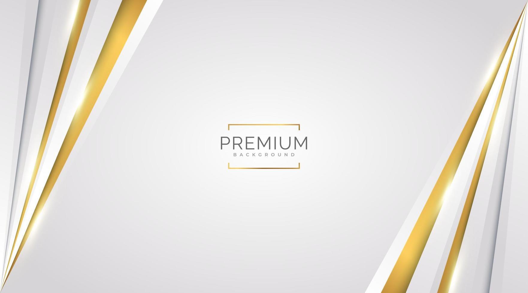 Luxury White and Gold Background with Golden Lines and Paper Cut Style. Premium Gray and Gold Background for Award, Nomination, Ceremony, Formal Invitation or Certificate Design vector