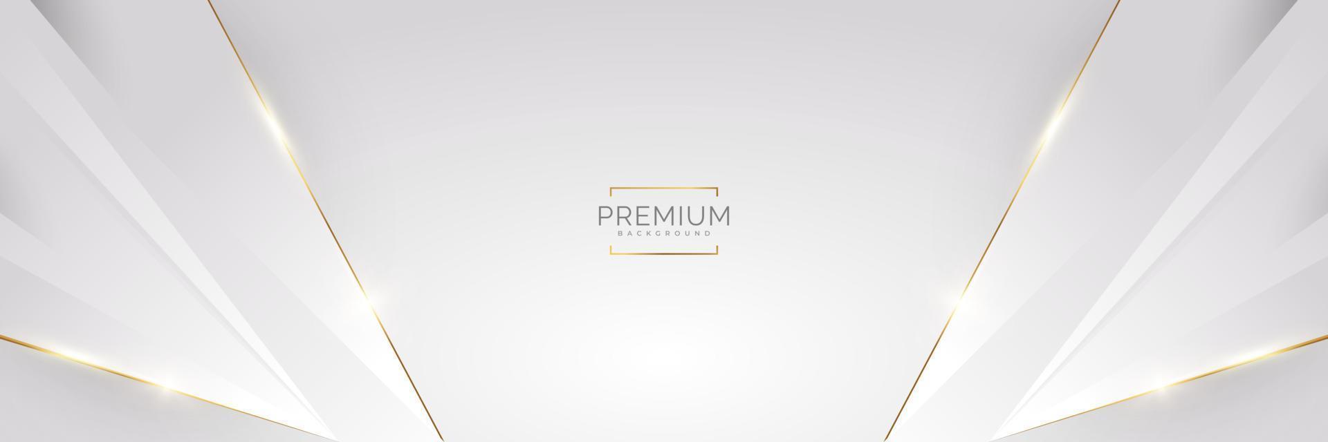 Luxury White and Gold Background with Golden Lines and Paper Cut Style. Premium Gray and Gold Background for Award, Nomination, Ceremony, Formal Invitation or Certificate Design vector