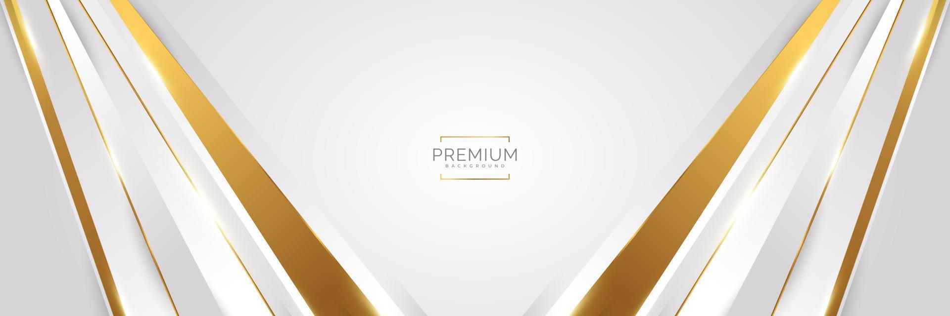 fondo blanco y dorado de lujo con líneas doradas y estilo de corte de papel. fondo gris y dorado de primera calidad para el diseño de premios, nominaciones, ceremonias, invitaciones formales o certificados vector