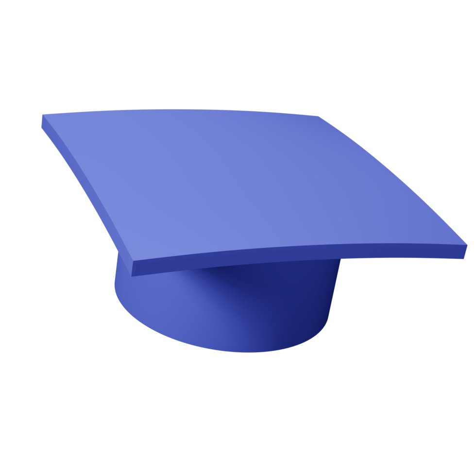 azul graduación sombrero 3d educación escuelas png