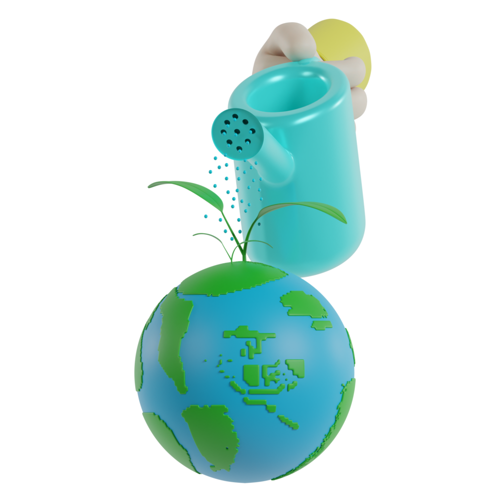3D Isolated Environmental Greening Movement png