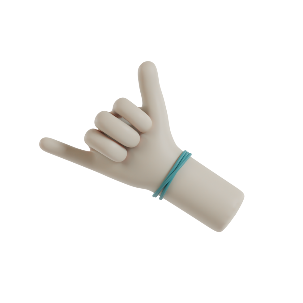 3D Isolated Hand Movements Wearing Bracelets png