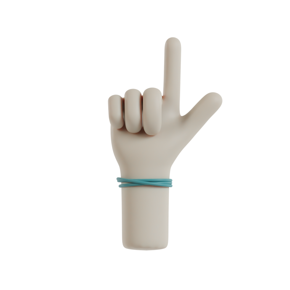 3D Isolated Hand Movements Wearing Bracelets png